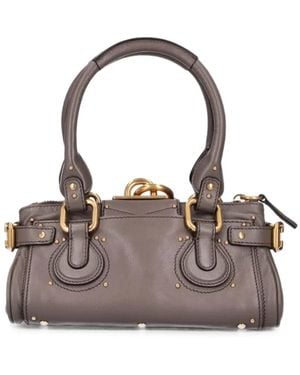 Chloé Small Paddington Leather Shoulder Bag - Gray