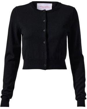Carolina Herrera Cardigan Crop À Boutonnière - Noir