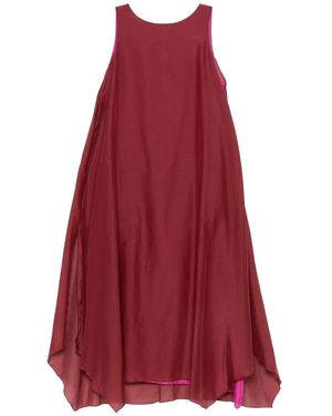 Liviana Conti Semi-Sheer Sleeveless Asymmetric Dress - Red
