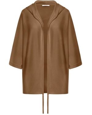 Max Mara Hooded Wool Cardi-Coat - Brown