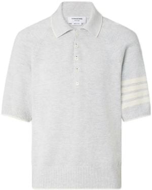 Thom Browne 4-Bar Relaxed-Fit Polo Shirt - White
