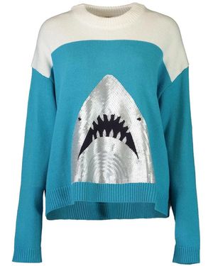 STAUD Jersey Reyav Con Lentejuelas - Azul