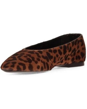 Saint Laurent Sao Leopard-Print Ballet Flats - Brown