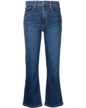 Le Jean Flared Cropped-Leg Pants - Blue