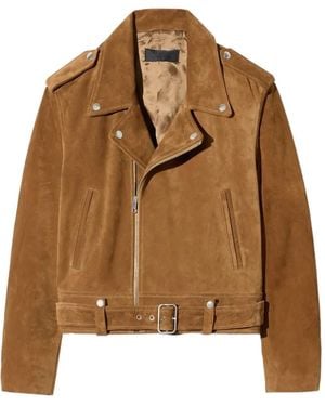 Nili Lotan Evel Belted Biker Jacket - Brown