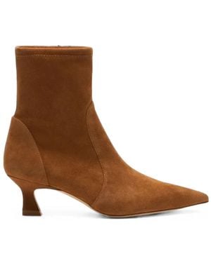 Stuart Weitzman Vinnie Sculptural-Heel Ankle Boots - Brown