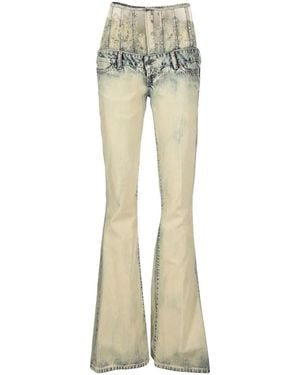DIESEL Lace-High-Waist Flared Jeans - Natural