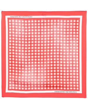 Ermanno Scervino Checked Scarf - Red