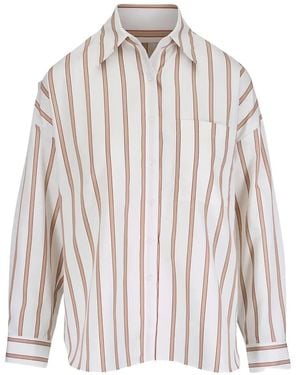 Twp Something Borrowed Striped Shirt - White