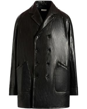 Bally Doppelreihiger Ledermantel - Schwarz