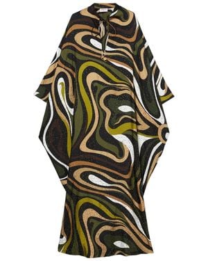 Emilio Pucci Marmoプリント マキシドレス - グレー