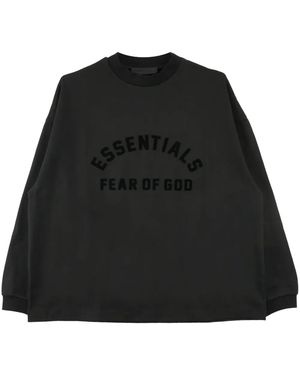Fear Of God Logo-Print Cotton Sweatshirt - Black