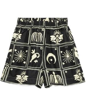 Nanushka Shorts Exter Con Stampa - Nero