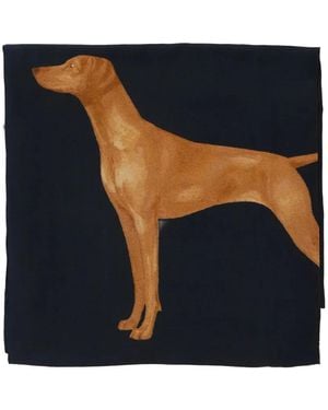 Ralph Lauren Dog-Print Silk Scarf - Blau