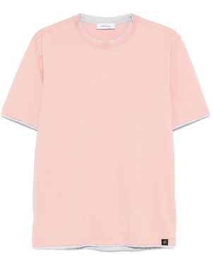 Gran Sasso Layered Cotton T-Shirt - Pink