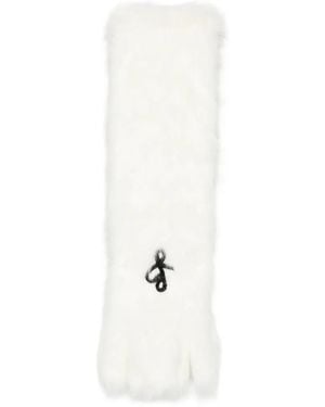 Ruslan Baginskiy Logo-Embroidered Faux-Fur Scarf - White