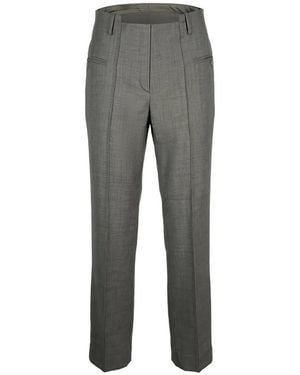 Ganni Twisted Straight-Leg Pants - Gray