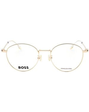 BOSS Round-Frame Glasses - White