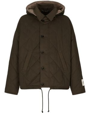 Dolce & Gabbana Diamond-Quilt Padded Jacket - Green