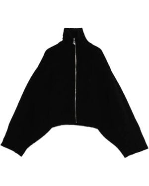 The Attico Zip-front ribbed cardigan - Schwarz