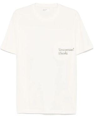 Universal Works Logo-Print T-Shirt - White