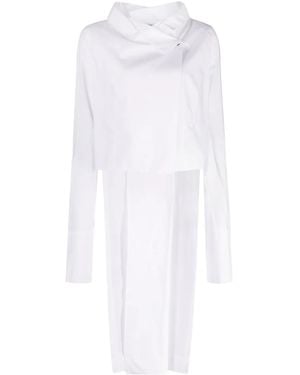 Rundholz Cape-Design Cotton Shirt - White