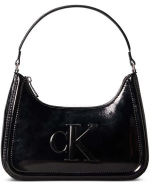 Calvin Klein Zip-Fastening Logo-Detail Shoulder Bag - Black