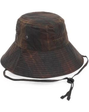 Bimba Y Lola Tartan Coated-Fabric Hat - Black