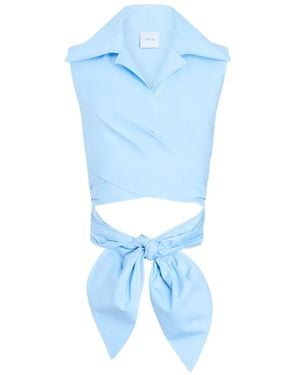 Patou Top Smanicato Con Dettaglio Drappeggiato - Blu