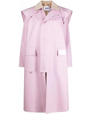 MSGM Trenchcoat Mit Logo-Print - Pink
