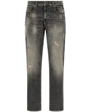 DIESEL D-Strukt Destroyed-Effect Jeans - Grey