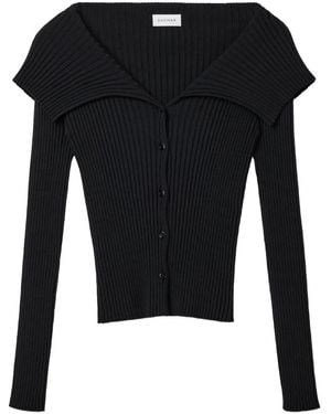 House of Dagmar Ribbed Merino Cardigan - Black