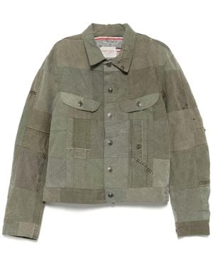 Greg Lauren Army Scrapwork Trucker Jacket - Green