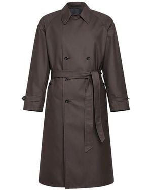 Giorgio Armani Double-Breasted Belted Coat - Grey
