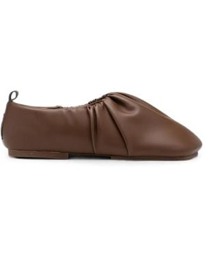 Yume Yume Wrinkle Ballet Flats - Brown