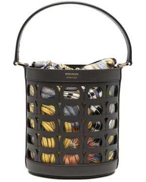 Ferragamo Cut-Out Bucket Bag - Black