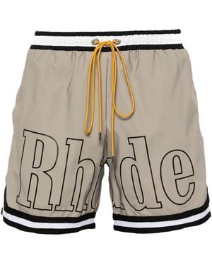 Rhude Halbhohe Badeshorts - Grau