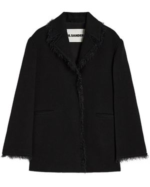Jil Sander Feather-Trimmed Jacket - Black