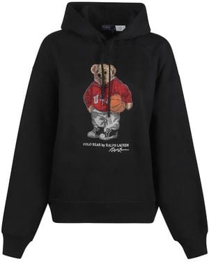 Polo Ralph Lauren Bear Graphic Hooded Knitwear - Black