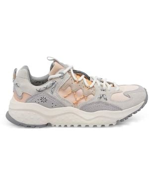 Flower Mountain Yamabushi Round-Toe Sneakers - White