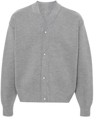 Jacquemus Le Cardigan Boutonne V-Neck Wool-Blend Knitted Cardigan - Grey