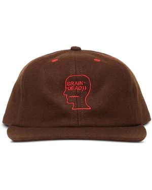 Brain Dead Logo-Detail Baseball Cap - Brown