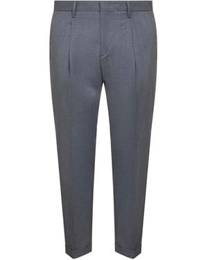 D4.0 Pleat Turn-Up Trousers - Blue