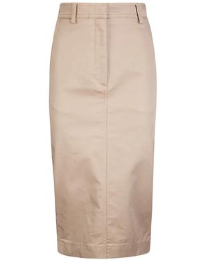 Thelatest Back-Vent Pencil Skirt - Natural