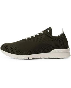 Kiton Knitted Lace-Up Sneakers - Black