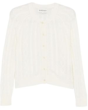 Bompard Cable-Knit Button Cardigan - White