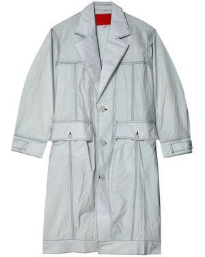 Eckhaus Latta シングルブレスト トレンチコート - ブルー