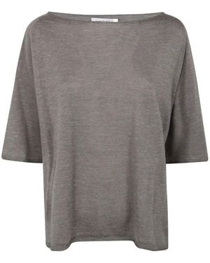 Gentry Portofino Haut En Maille À Encolure Bateau - Grey