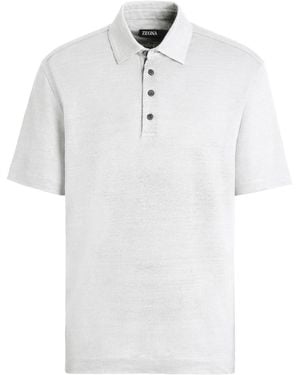 ZEGNA ショートスリーブ リネンポロシャツ - ホワイト