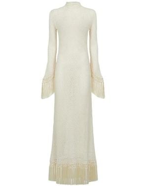 Taller Marmo New Mexico Fringe-Trimmed Dress - White